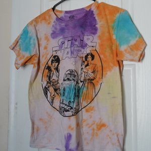 Tie Dye Disney Star Wars Leia R2D2 Shirt